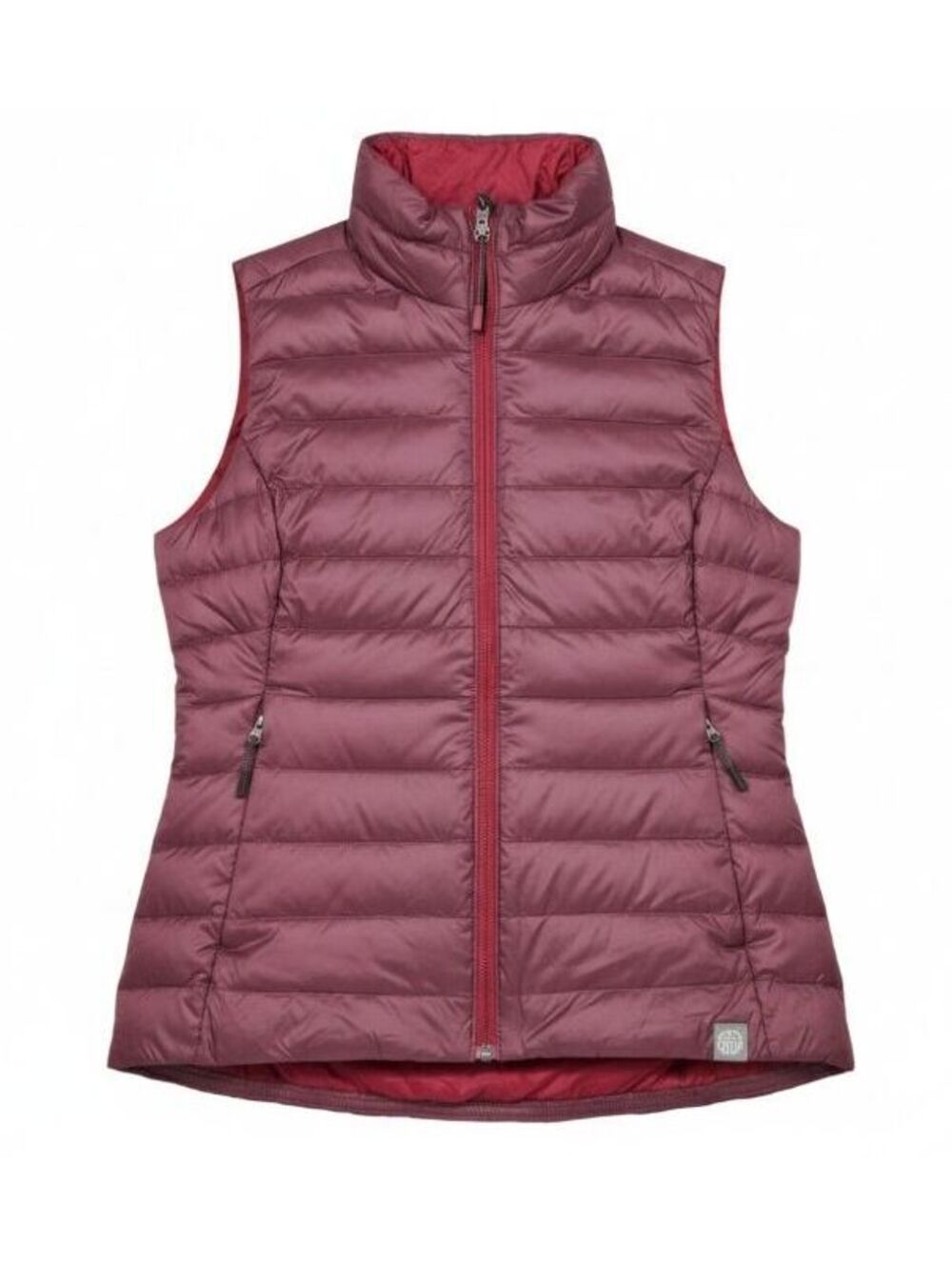 REI Co-Op Down Puffer Vest Women's Small Burgundy Lightweight Insulated Full Zip